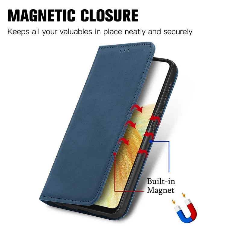 For Samsung Galaxy A54 5G Case Skin-touch Magnetic Auto Closing Stand Phone Cover