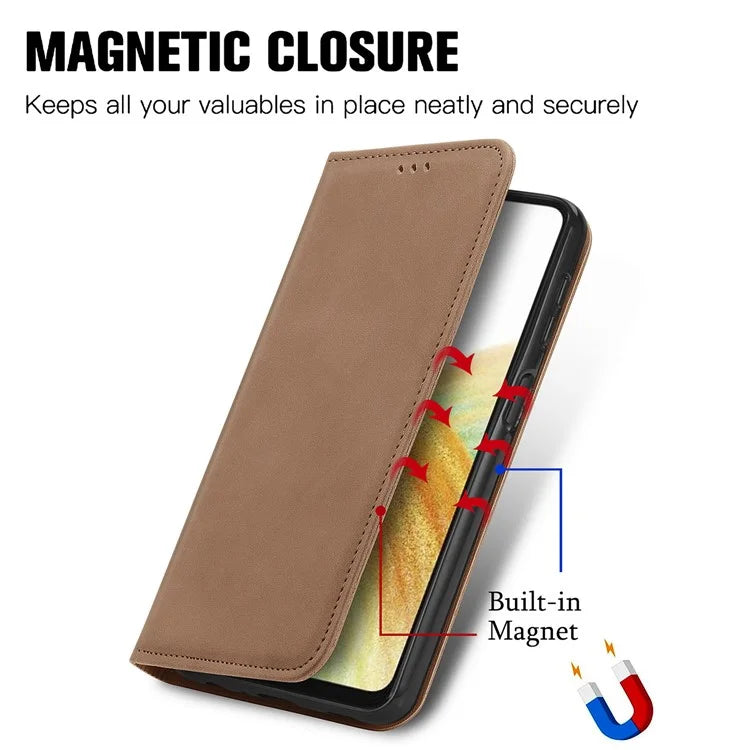 For Samsung Galaxy A54 5G Case Skin-touch Magnetic Auto Closing Stand Phone Cover