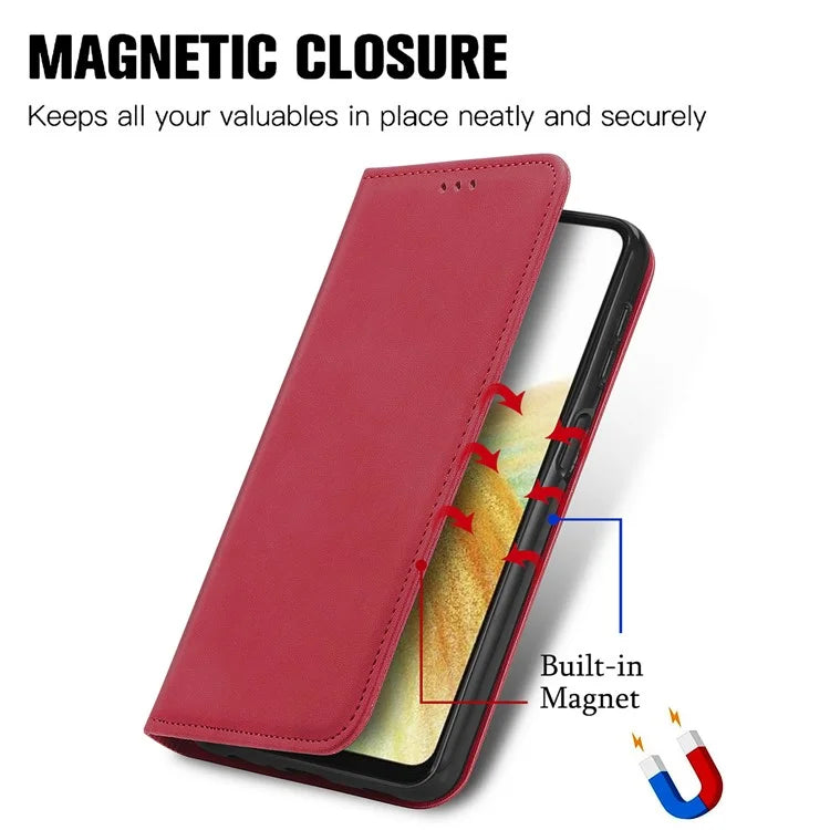 For Samsung Galaxy A54 5G Case Skin-touch Magnetic Auto Closing Stand Phone Cover