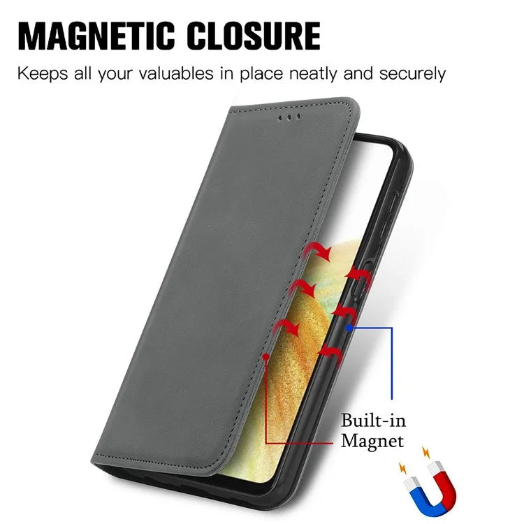 For Samsung Galaxy A54 5G Case Skin-touch Magnetic Auto Closing Stand Phone Cover
