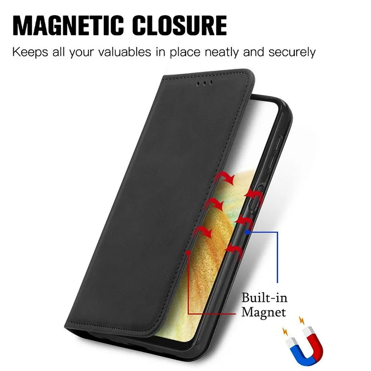 For Samsung Galaxy A54 5G Case Skin-touch Magnetic Auto Closing Stand Phone Cover