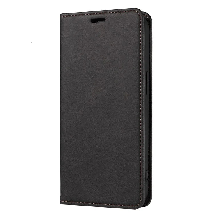 For Samsung Galaxy A24 4G (162.1 x 77.6 x 8.3mm) Magnetic Phone Case Leather Stand Shell with Wristband