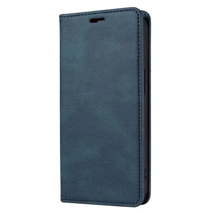 For Samsung Galaxy A24 4G (162.1 x 77.6 x 8.3mm) Magnetic Phone Case Leather Stand Shell with Wristband
