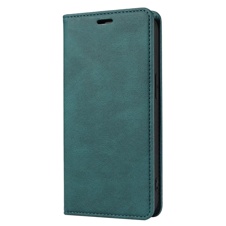 For Samsung Galaxy A24 4G (162.1 x 77.6 x 8.3mm) Magnetic Phone Case Leather Stand Shell with Wristband
