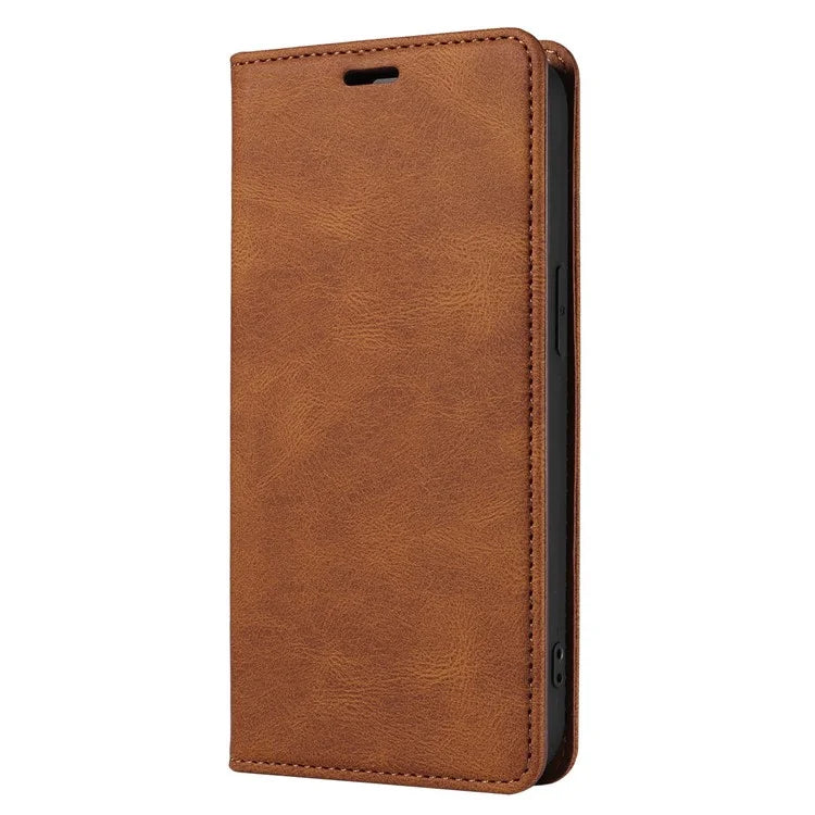 For Samsung Galaxy A24 4G (162.1 x 77.6 x 8.3mm) Magnetic Phone Case Leather Stand Shell with Wristband