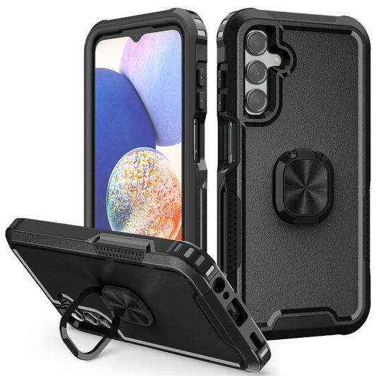 For Samsung Galaxy A15 4G / 5G Case PC+Silicone Anti-drop Cover with Rotatable Ring Kickstand