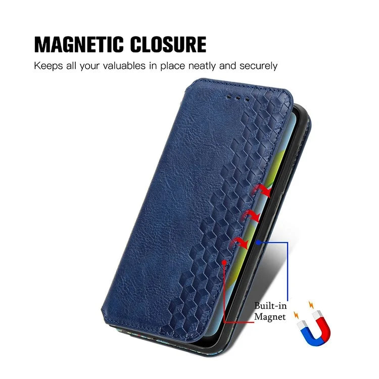 For Xiaomi Redmi A1 4G / Redmi A2 4G Cell Phone Cases Imprinted Rhombus Pattern Stand Cover