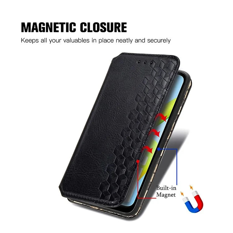 For Xiaomi Redmi A1 4G / Redmi A2 4G Cell Phone Cases Imprinted Rhombus Pattern Stand Cover