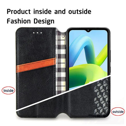 For Xiaomi Redmi A1 4G / Redmi A2 4G Cell Phone Cases Imprinted Rhombus Pattern Stand Cover