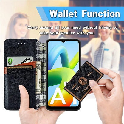For Xiaomi Redmi A1 4G / Redmi A2 4G Cell Phone Cases Imprinted Rhombus Pattern Stand Cover