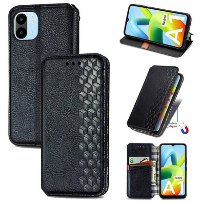 For Xiaomi Redmi A1 4G / Redmi A2 4G Cell Phone Cases Imprinted Rhombus Pattern Stand Cover