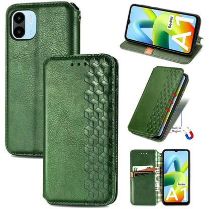 For Xiaomi Redmi A1 4G / Redmi A2 4G Cell Phone Cases Imprinted Rhombus Pattern Stand Cover