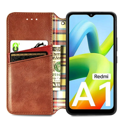 For Xiaomi Redmi A1 4G / Redmi A2 4G Cell Phone Cases Imprinted Rhombus Pattern Stand Cover