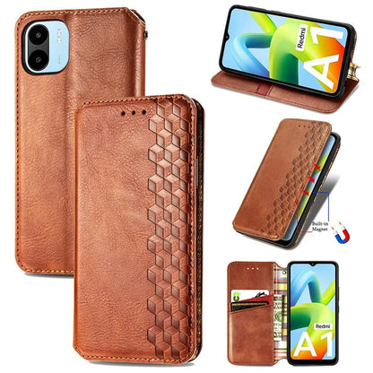 For Xiaomi Redmi A1 4G / Redmi A2 4G Cell Phone Cases Imprinted Rhombus Pattern Stand Cover