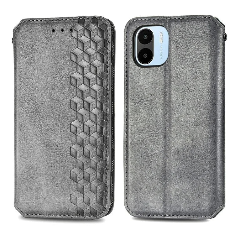 For Xiaomi Redmi A1 4G / Redmi A2 4G Cell Phone Cases Imprinted Rhombus Pattern Stand Cover