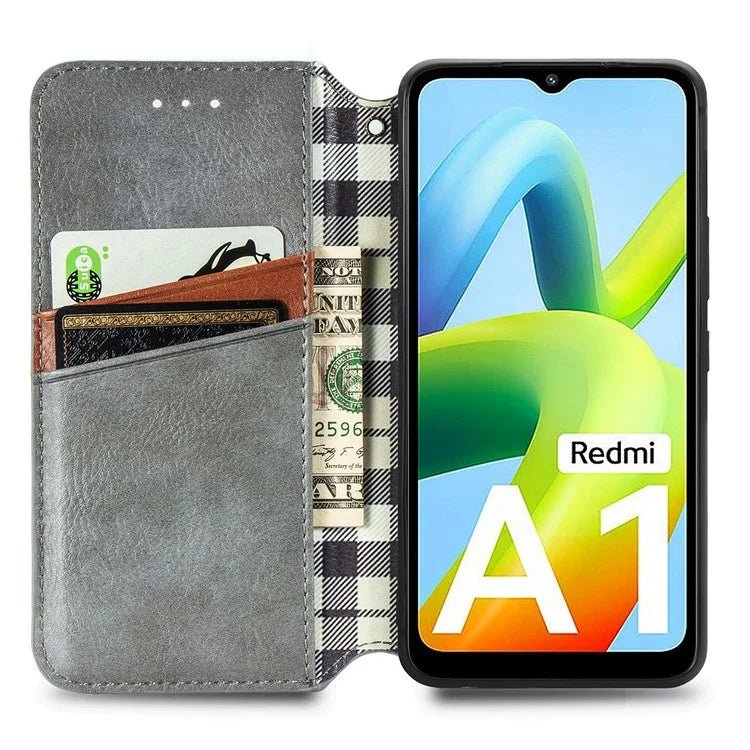 For Xiaomi Redmi A1 4G / Redmi A2 4G Cell Phone Cases Imprinted Rhombus Pattern Stand Cover