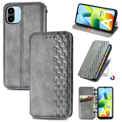 For Xiaomi Redmi A1 4G / Redmi A2 4G Cell Phone Cases Imprinted Rhombus Pattern Stand Cover