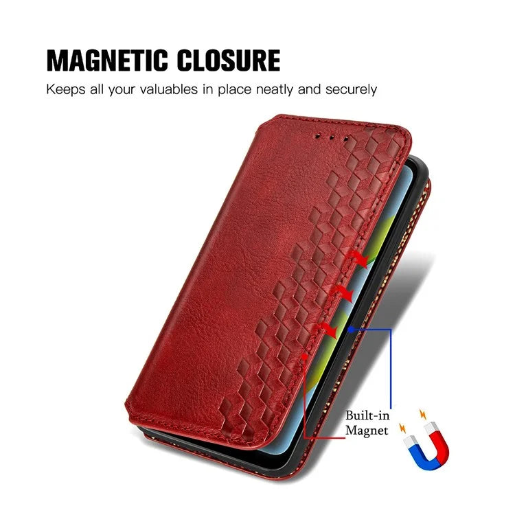 For Xiaomi Redmi A1 4G / Redmi A2 4G Cell Phone Cases Imprinted Rhombus Pattern Stand Cover