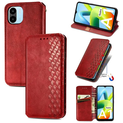 For Xiaomi Redmi A1 4G / Redmi A2 4G Cell Phone Cases Imprinted Rhombus Pattern Stand Cover