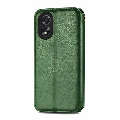 For Oppo A38 4G / A18 4G Magnetic Case Imprinted Rhombus Pattern Wallet Phone Protector