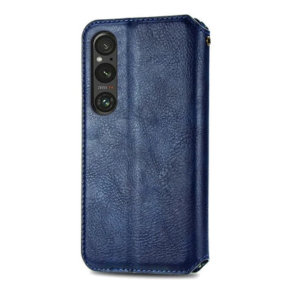 For Sony Xperia 1 V Case PU Leather Wallet Phone Cover with Rhombus Pattern