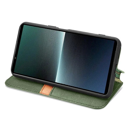 For Sony Xperia 1 V Case PU Leather Wallet Phone Cover with Rhombus Pattern