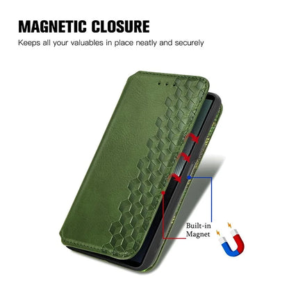For Sony Xperia 1 V Case PU Leather Wallet Phone Cover with Rhombus Pattern