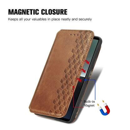 For Sony Xperia 1 V Case PU Leather Wallet Phone Cover with Rhombus Pattern