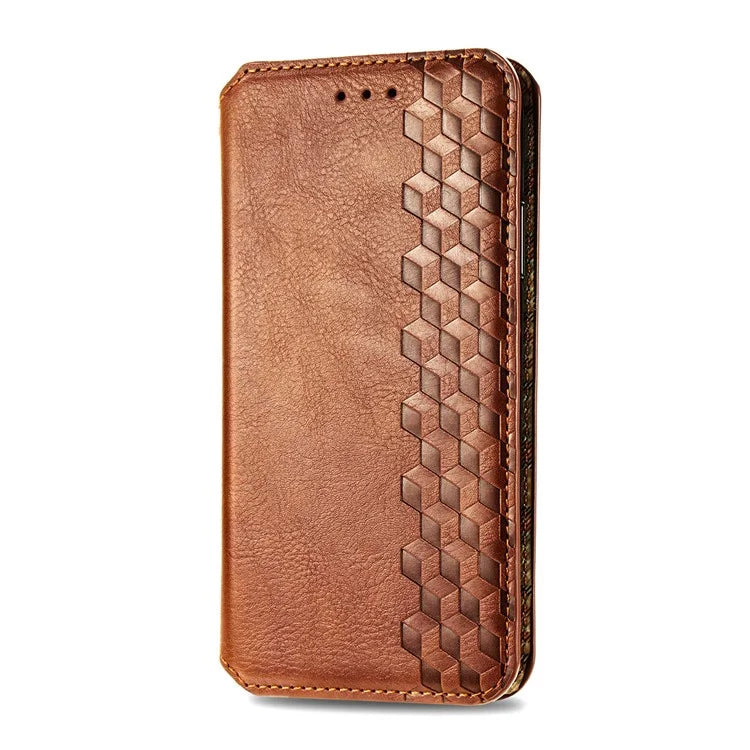 For Sony Xperia 1 V Case PU Leather Wallet Phone Cover with Rhombus Pattern