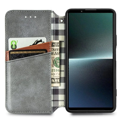 For Sony Xperia 1 V Case PU Leather Wallet Phone Cover with Rhombus Pattern