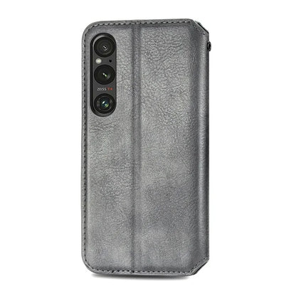 For Sony Xperia 1 V Case PU Leather Wallet Phone Cover with Rhombus Pattern