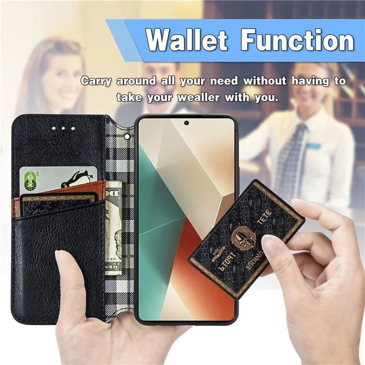 For Xiaomi Redmi Note 13 5G Magnetic Phone Case Anti-fall Leather Card Slots Cover