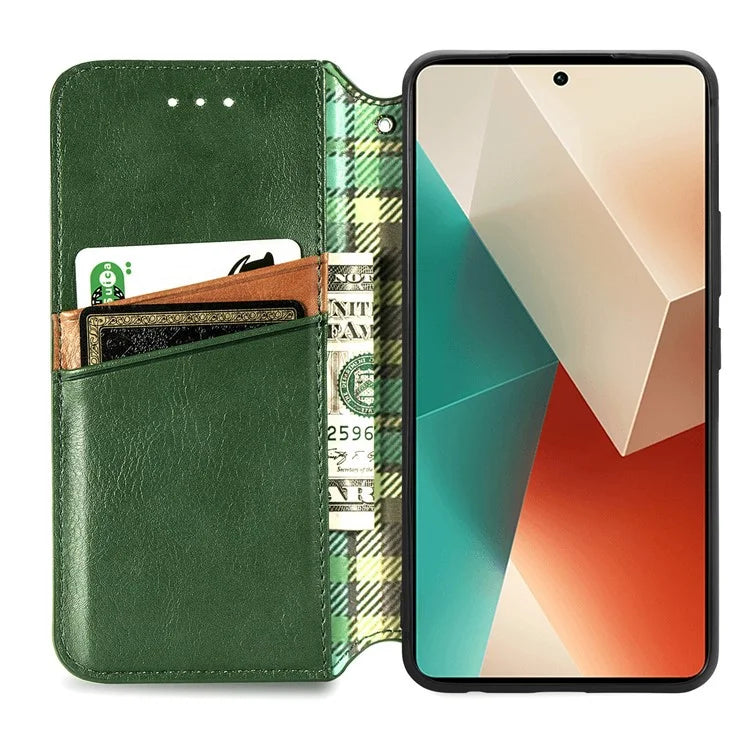 For Xiaomi Redmi Note 13 5G Magnetic Phone Case Anti-fall Leather Card Slots Cover