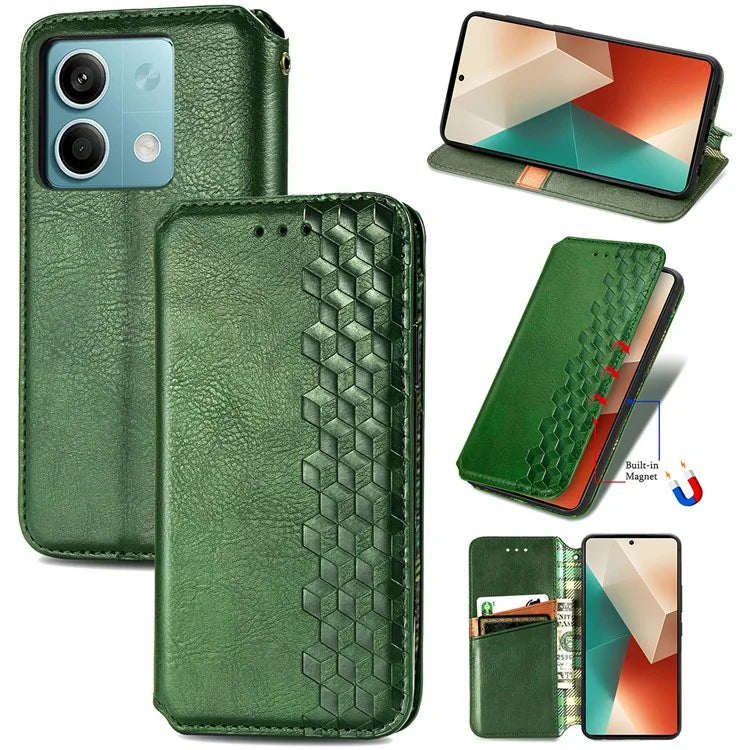 For Xiaomi Redmi Note 13 5G Magnetic Phone Case Anti-fall Leather Card Slots Cover