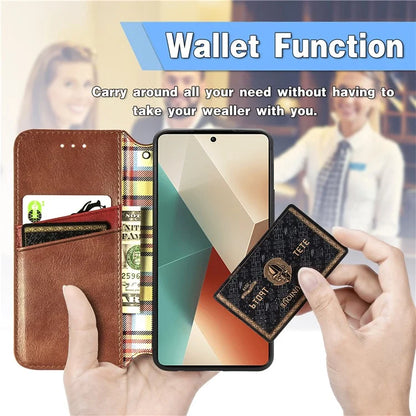 For Xiaomi Redmi Note 13 5G Magnetic Phone Case Anti-fall Leather Card Slots Cover