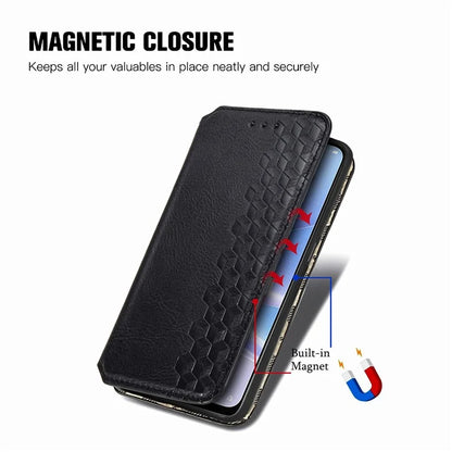 For Oppo A78 4G Case Rhombus Imprinted Wallet Stand Shockproof Mobile Phone Cover
