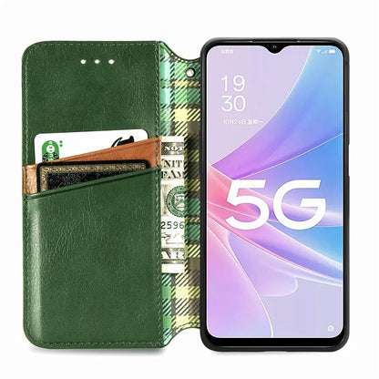 For Oppo A78 4G Case Rhombus Imprinted Wallet Stand Shockproof Mobile Phone Cover