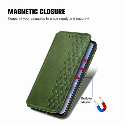 For Oppo A78 4G Case Rhombus Imprinted Wallet Stand Shockproof Mobile Phone Cover