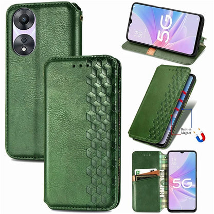 For Oppo A78 4G Case Rhombus Imprinted Wallet Stand Shockproof Mobile Phone Cover