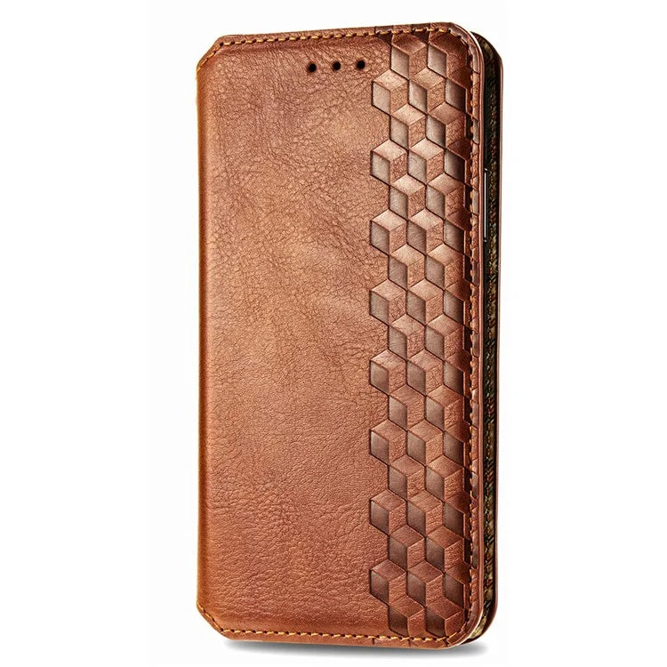 For Oppo A78 4G Case Rhombus Imprinted Wallet Stand Shockproof Mobile Phone Cover