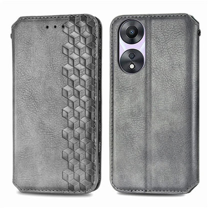 For Oppo A78 4G Case Rhombus Imprinted Wallet Stand Shockproof Mobile Phone Cover