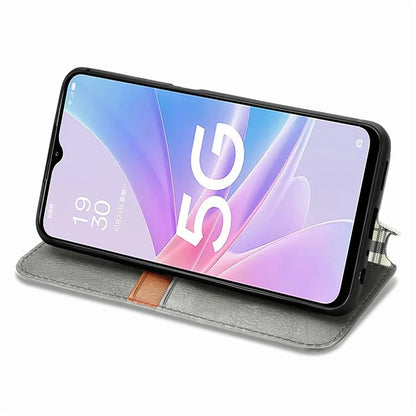 For Oppo A78 4G Case Rhombus Imprinted Wallet Stand Shockproof Mobile Phone Cover