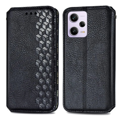 For Xiaomi Redmi Note 12 Pro 5G  /  12 Pro Speed 5G  /  Poco X5 Pro 5G Phone Cover Imprinted Rhombus Pattern Wallet Case