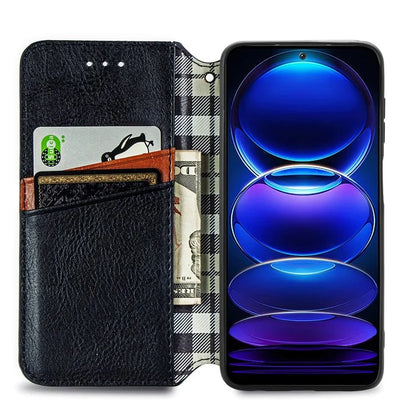 For Xiaomi Redmi Note 12 Pro 5G  /  12 Pro Speed 5G  /  Poco X5 Pro 5G Phone Cover Imprinted Rhombus Pattern Wallet Case