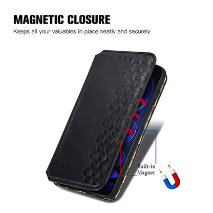 For Xiaomi Redmi Note 12 Pro 5G  /  12 Pro Speed 5G  /  Poco X5 Pro 5G Phone Cover Imprinted Rhombus Pattern Wallet Case