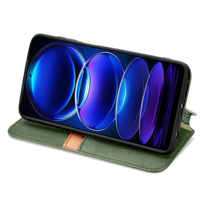 For Xiaomi Redmi Note 12 Pro 5G  /  12 Pro Speed 5G  /  Poco X5 Pro 5G Phone Cover Imprinted Rhombus Pattern Wallet Case