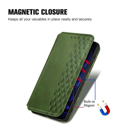 For Xiaomi Redmi Note 12 Pro 5G  /  12 Pro Speed 5G  /  Poco X5 Pro 5G Phone Cover Imprinted Rhombus Pattern Wallet Case