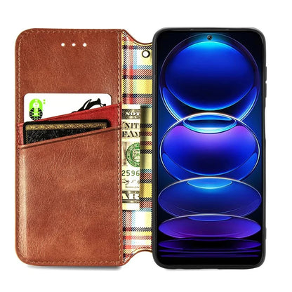 For Xiaomi Redmi Note 12 Pro 5G  /  12 Pro Speed 5G  /  Poco X5 Pro 5G Phone Cover Imprinted Rhombus Pattern Wallet Case