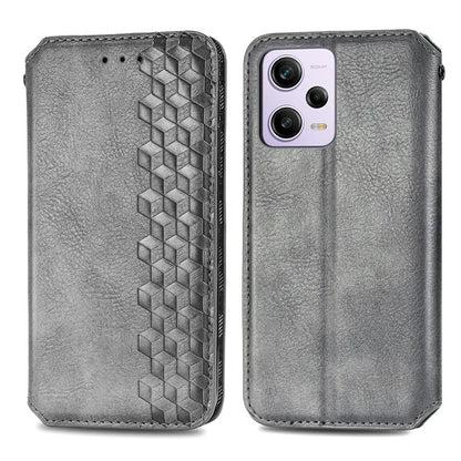 For Xiaomi Redmi Note 12 Pro 5G  /  12 Pro Speed 5G  /  Poco X5 Pro 5G Phone Cover Imprinted Rhombus Pattern Wallet Case