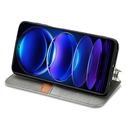 For Xiaomi Redmi Note 12 Pro 5G  /  12 Pro Speed 5G  /  Poco X5 Pro 5G Phone Cover Imprinted Rhombus Pattern Wallet Case